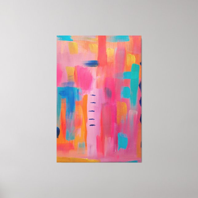 Audaz arte abstracto en rosa y azul (Anverso)