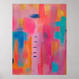 Audaz arte abstracto en rosa y azul
