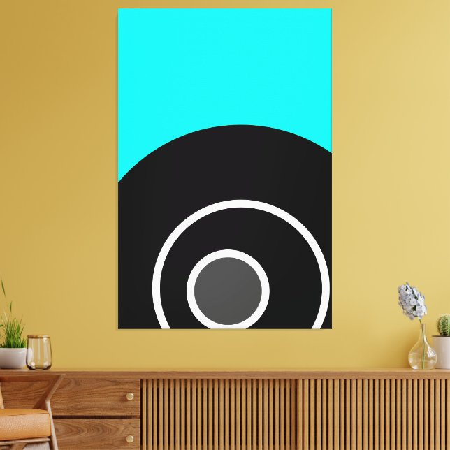 Audaz Arte Concéntrico Gris Blanco Negro Aqua Bril (Insitu (Sala de estar))
