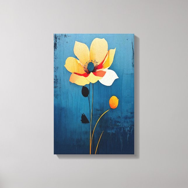 Audaz arte floral con flor abstracta (Anverso)