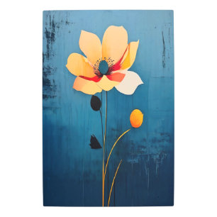 Audaz arte floral con impresión Metalizado abstrac