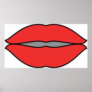 Audaz arte pop de los labios rojos