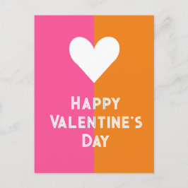 Audaz arte pop rosa y naranja postal de San Valent