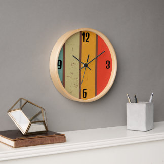 Audaz atardecer retro rayo arco iris reloj de pare