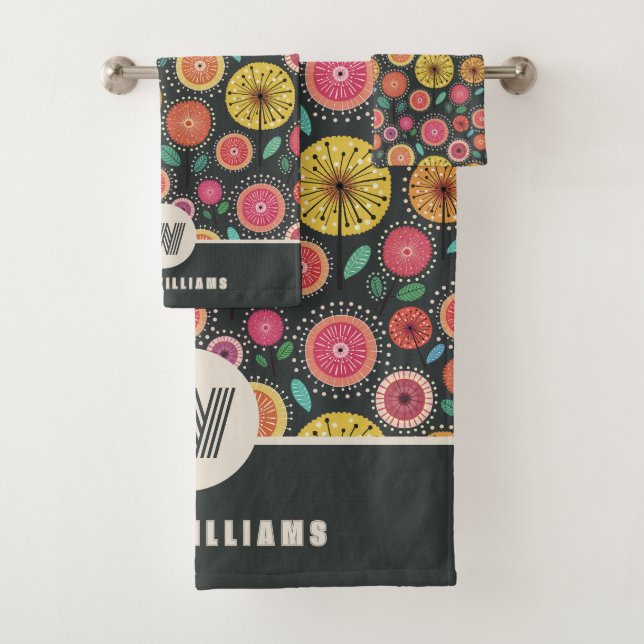 Audaz Boho Scandi Folk Personalizado Floral Monogr (In situ)
