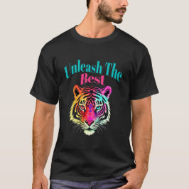 Audaz camiseta de arte tigre colorida desata lo me