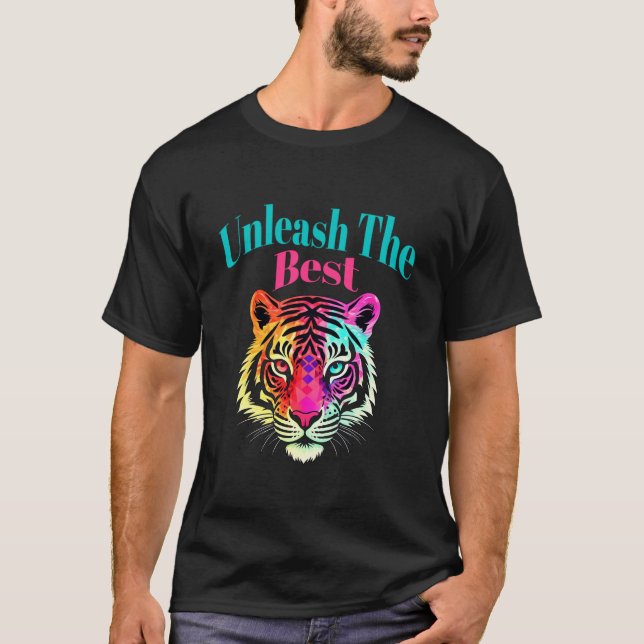 Audaz camiseta de arte tigre colorida desata lo me (Anverso)