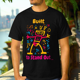 Audaz Camiseta Gráfico De Robot De Arte Pop