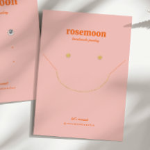 Audaz collar de Naranja rosado y tarjeta de consig