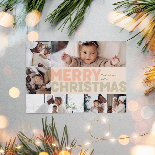 Audaz Coral Moderno Feliz Navidad Seis Fotos (Subido por el creador)