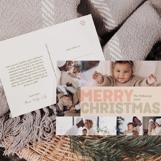 Audaz Coral Moderno Feliz Navidad Seis Fotos (Subido por el creador)