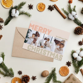 Audaz Coral Moderno Feliz Navidad Tres Fotografía