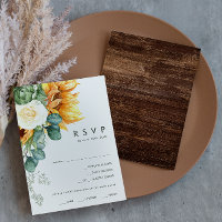 Audaz Country Sunflower Wood Menú Elección RSVP Ca