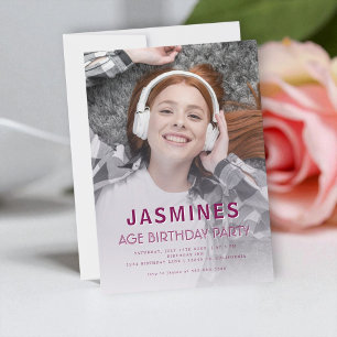 Audaz foto Adolescente Púrpura Invitación a la mod