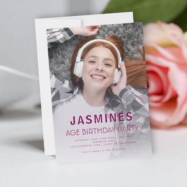 Audaz foto Adolescente Púrpura Invitación a la mod (Subido por el creador)