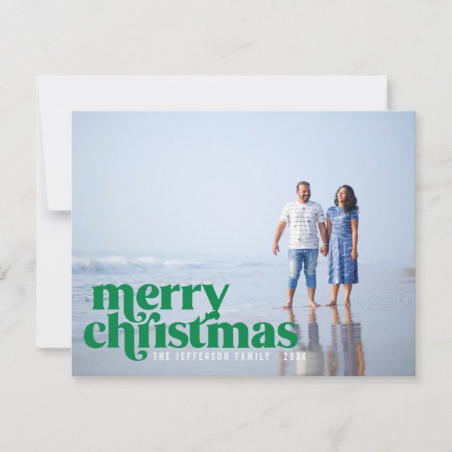 Audaz foto verde de navidad navideña (Anverso)