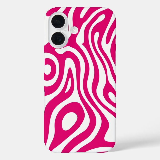 Audaz funda de iPhone Swirl Pink 16 - Onda Retro (Reverso )