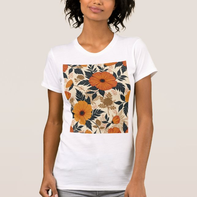 Audaz geometría floral camiseta femenina (Anverso)