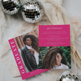 Audaz Invitación de fotografía moderna para gradua