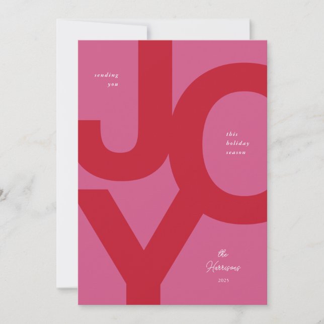 Audaz Joy Pink & Red Fun Tarjeta de vacaciones no  (Anverso)