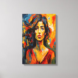 Audaz Mujer Expresionista Resumen de Arte Retrato