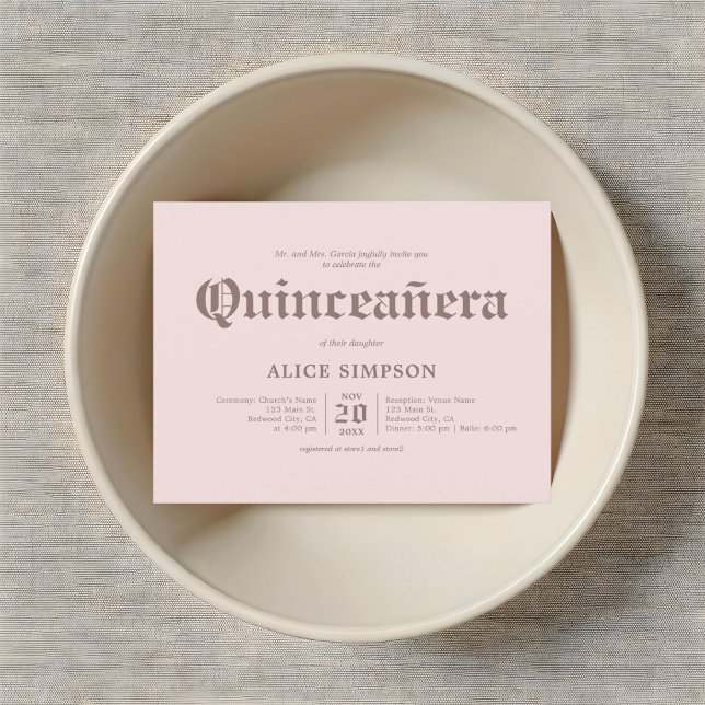 Audaz postal elegante Quinceanera (Subido por el creador)