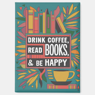 Audaz Resumen de Imán "Beber café, leer libros"