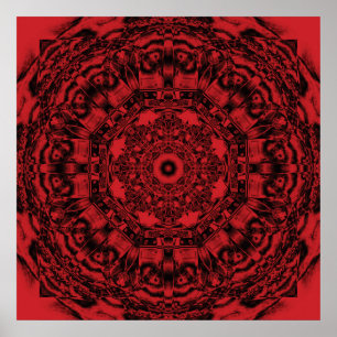 Audaz Resumen Mecánico Rojo Arte Mandala