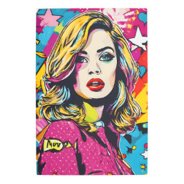 Audaz retro retrato de arte pop arte Metalizado de