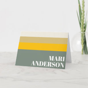 Audaz Sage Green Yellow Stripes Moderno Personaliz
