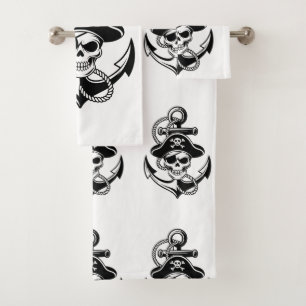 Audaz Skull Pirata y Anchor - Diseño Nautico