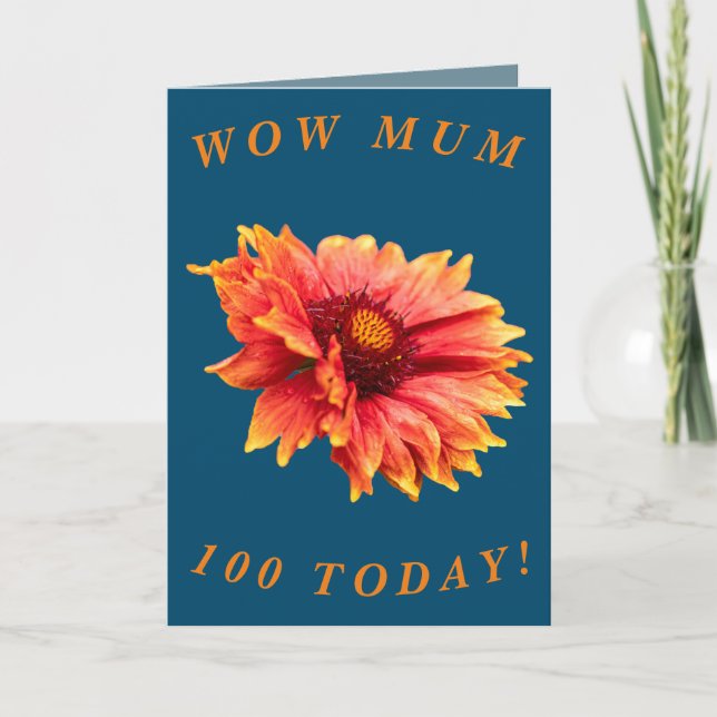 Audaz tarjeta de cumpleaños 100 para la Mamá (Anverso)