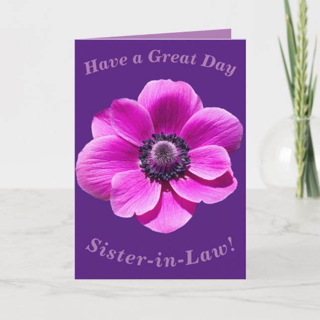 Audaz tarjeta de cumpleaños floral para cuñada (Anverso)