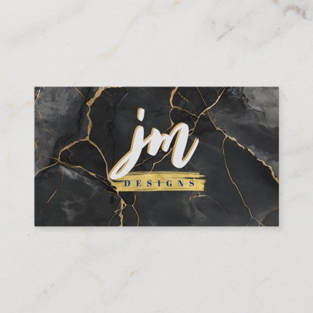 Audaz tarjeta de presentación moderna de mármol ne (Anverso)