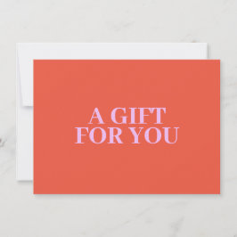 Audaz tarjeta de regalo Minimalista de Naranja con