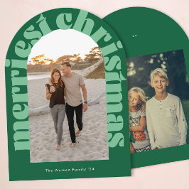 Audaz tarjeta de vacaciones Retro Green Photo Merr