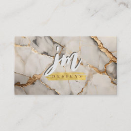 Audaz tarjeta de visita moderna de mármol gris y o