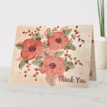 Audaz tarjeta floral roja