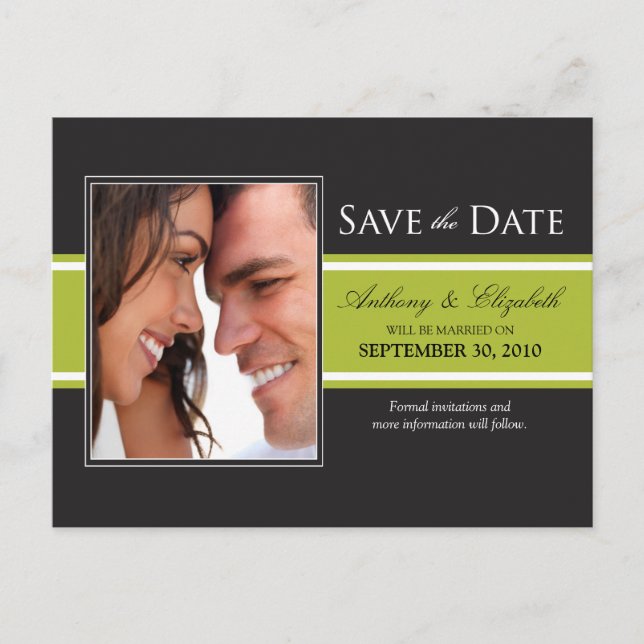 Audaz tira verde lima Guardar la postal de fecha (Anverso)