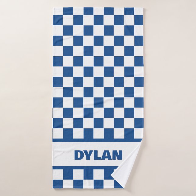 Audaz toalla de baño Royal Blue Checkerboard (Toalla de baño)