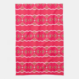 Audaz toalla de té de fucsia con un diseño floral