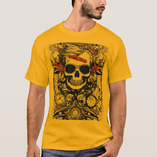 Audífono Edgy Skull Imprimir camiseta negrita y gr