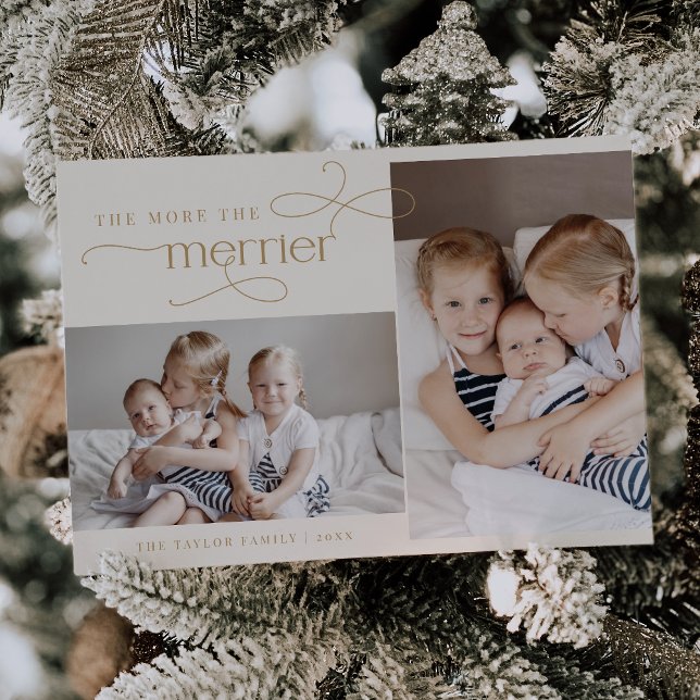 AUDREY Gold Cute Navidades Anuncio de nacimiento c (AUDREY Gold Cute Christmas Card Birth Announcement)