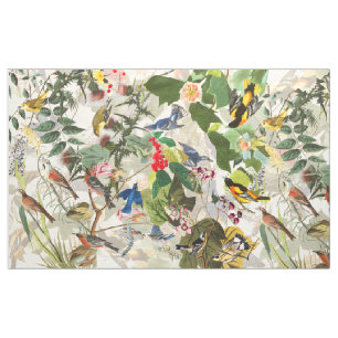 Audubon Oriole tela floral de la fauna de muchos