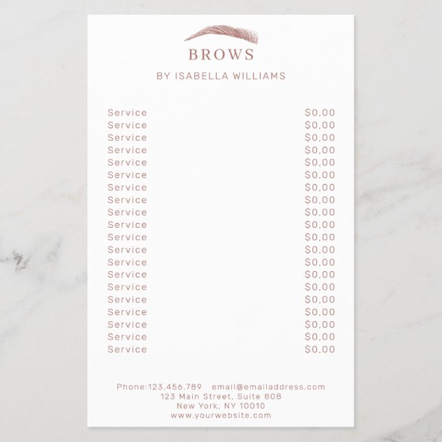 Augenbrauen Flyer minimalista y elegante (Frente)