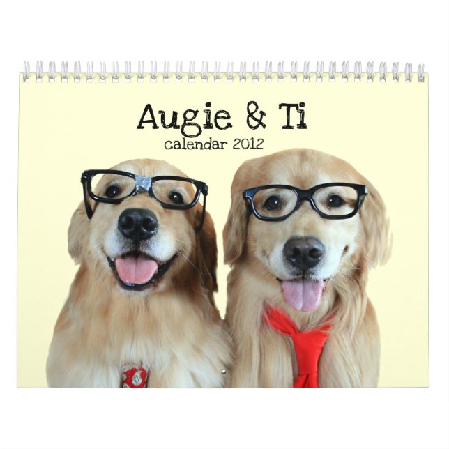 Augie y calendario 2012 del golden retriever del (Tapa)