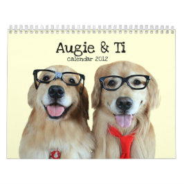 Augie y calendario 2012 del golden retriever del