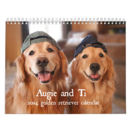 Augie y calendario 2014 del golden retriever del