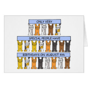 August 4th Birthday Cartoon Cats