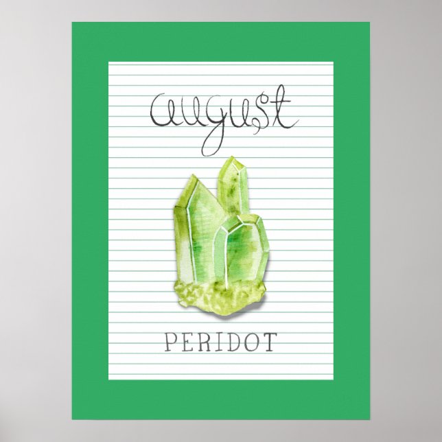 August Birthstone Peridot 18x24 Poster de arte (Frente)
